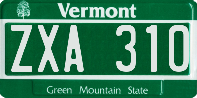 VT license plate ZXA310