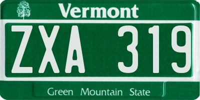 VT license plate ZXA319