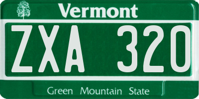 VT license plate ZXA320