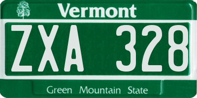VT license plate ZXA328
