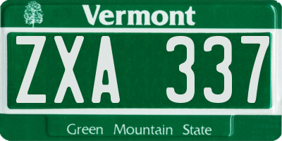 VT license plate ZXA337