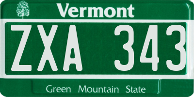 VT license plate ZXA343