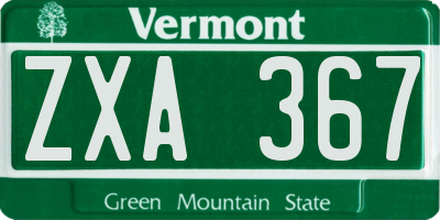 VT license plate ZXA367