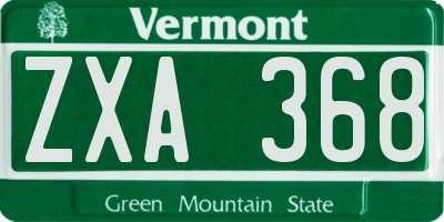 VT license plate ZXA368