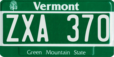 VT license plate ZXA370