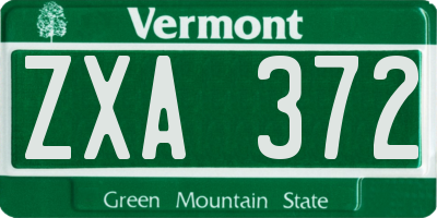 VT license plate ZXA372