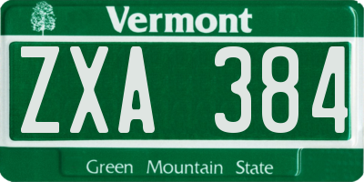 VT license plate ZXA384