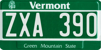 VT license plate ZXA390