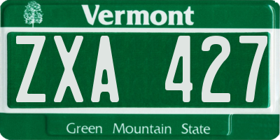 VT license plate ZXA427