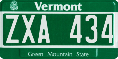 VT license plate ZXA434