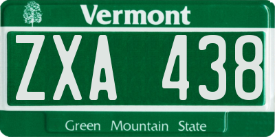 VT license plate ZXA438
