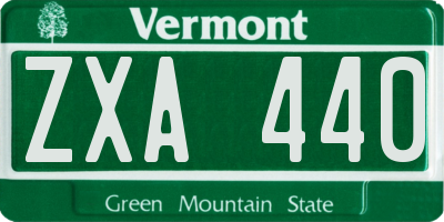 VT license plate ZXA440