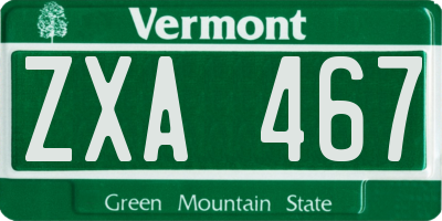 VT license plate ZXA467