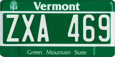 VT license plate ZXA469