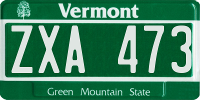 VT license plate ZXA473