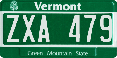 VT license plate ZXA479