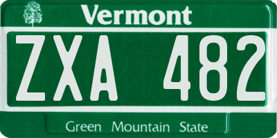 VT license plate ZXA482