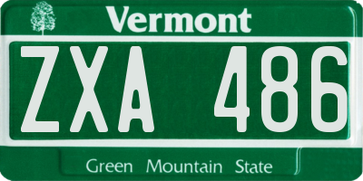 VT license plate ZXA486