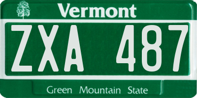 VT license plate ZXA487