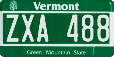 VT license plate ZXA488