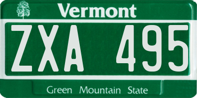 VT license plate ZXA495