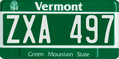 VT license plate ZXA497