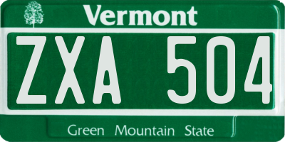VT license plate ZXA504
