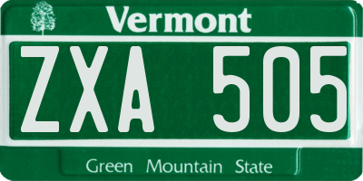 VT license plate ZXA505