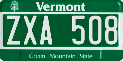 VT license plate ZXA508