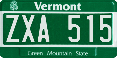 VT license plate ZXA515
