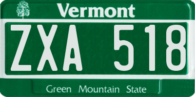 VT license plate ZXA518