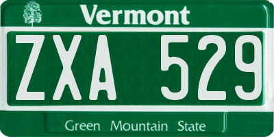 VT license plate ZXA529