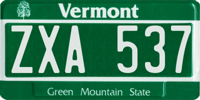 VT license plate ZXA537