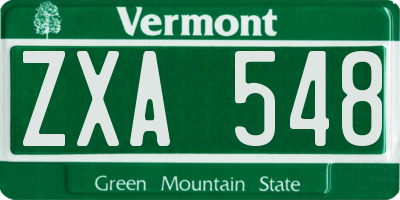 VT license plate ZXA548