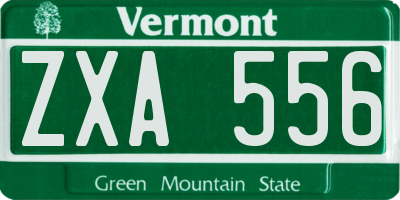 VT license plate ZXA556
