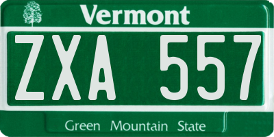 VT license plate ZXA557