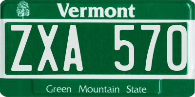 VT license plate ZXA570