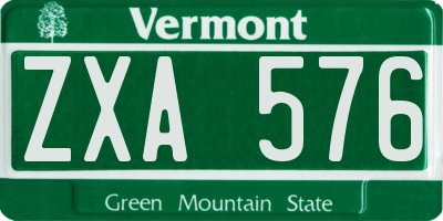 VT license plate ZXA576