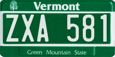 VT license plate ZXA581