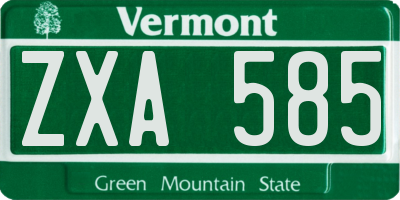 VT license plate ZXA585