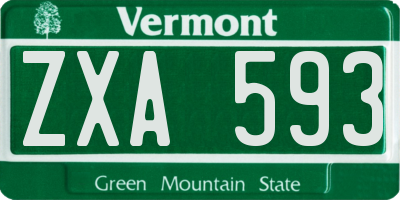 VT license plate ZXA593