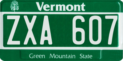 VT license plate ZXA607