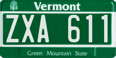 VT license plate ZXA611