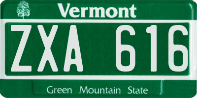 VT license plate ZXA616