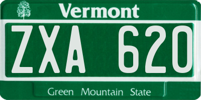 VT license plate ZXA620
