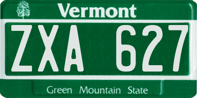 VT license plate ZXA627