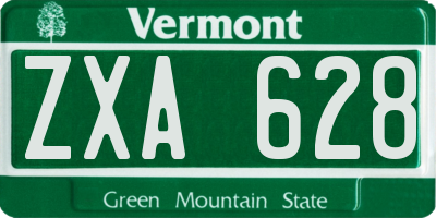 VT license plate ZXA628