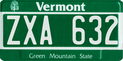 VT license plate ZXA632