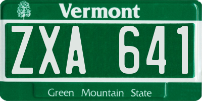 VT license plate ZXA641