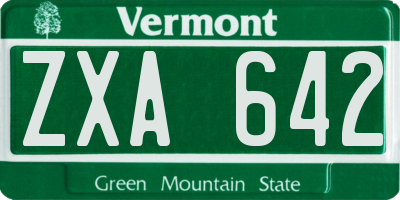 VT license plate ZXA642